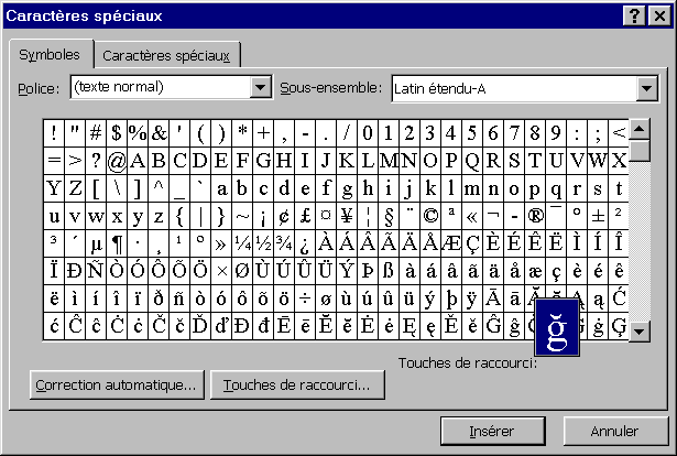 How To Use Shortcuts For The Turkish Characters With Word 97